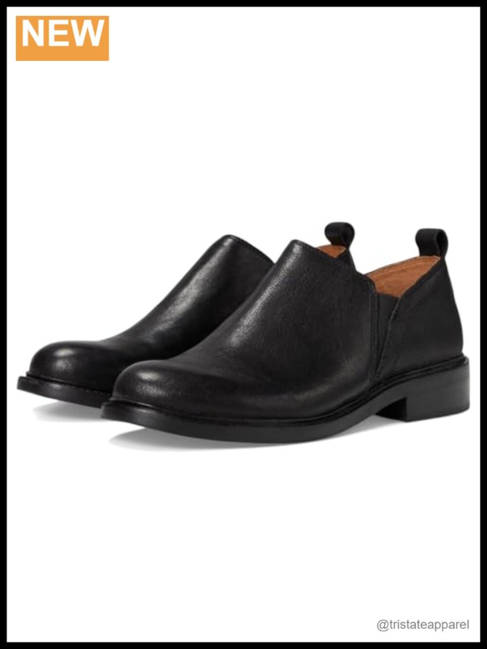 Italian Leather Slip-On Loafer with Cushioned Footbed and Block Heel